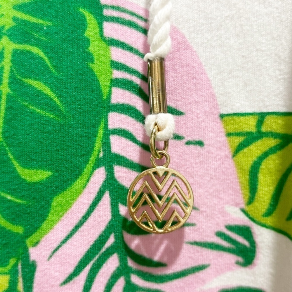 MACBETH COLLECTION Women’s Green Pink Coastal Prep Hooded Dress Cover-Up Size M - Picture 5 of 9